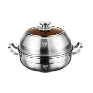 海鲜蒸汽锅316不锈钢家用蒸煮炖汤锅蒸海鲜蒸锅商用桑拿鸡锅火锅