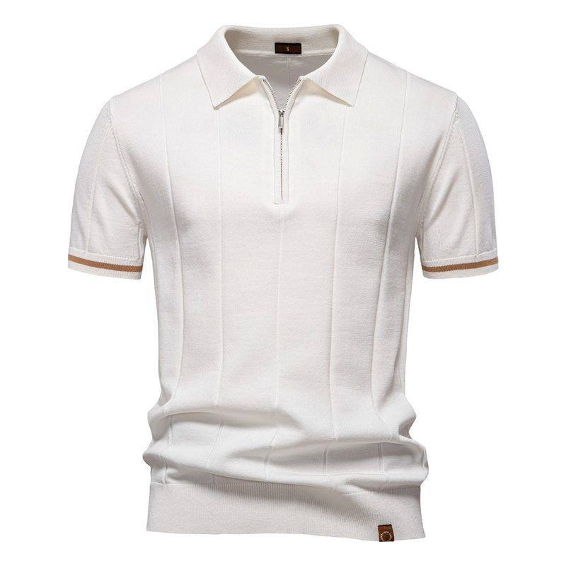 GUSSLOTS-16针系列透气抗皱干爽男士商务休闲弹力翻领短袖T恤POLO