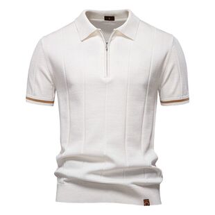 GUSSLOTS-16针系列透气抗皱干爽男士商务休闲弹力翻领短袖T恤POLO