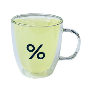 日本ROYAL玻璃杯百分号%透明马克杯阿拉比卡办公室耐热玻璃咖啡杯