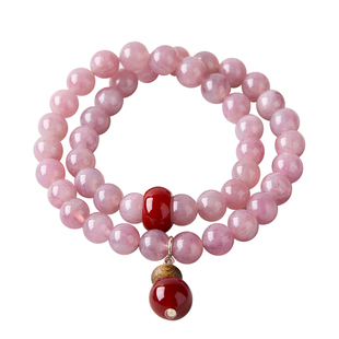 曦光里【福满满】 好运/圆满 天然老矿粉水晶 双圈手串链新年礼物