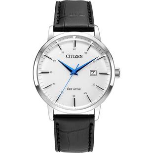 【自营】西铁城手表男 光动能时尚小蓝针简约皮带男表BM7461-18A