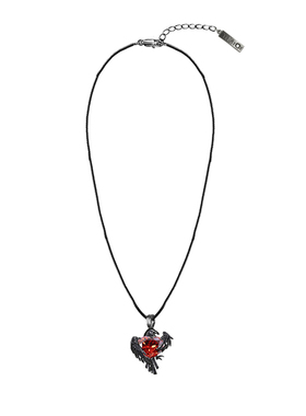 潮酷爱心镶钻乌鸦项链小众冷淡风