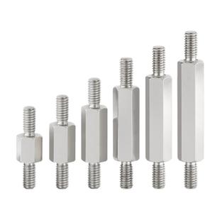 304不锈钢双头六角螺柱隔离柱两头牙外螺纹螺丝连接柱主板支撑柱