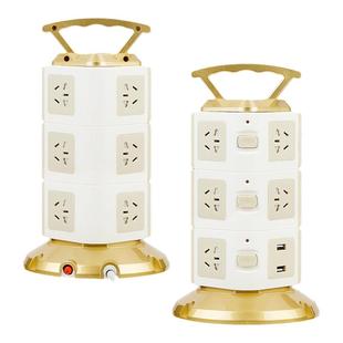 正品办公魔方立式塔形多功能插座家用多孔插排牛插线板usb接线板