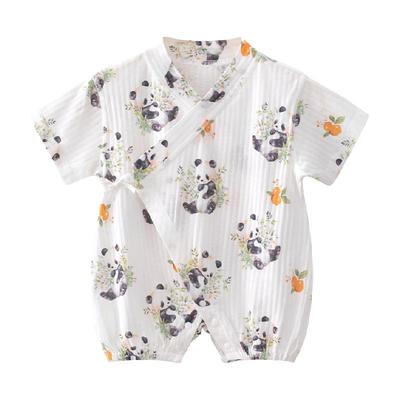 婴蓓依a类纯棉夏偏襟系带连体衣