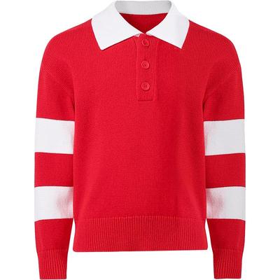 本来BENLAI男女童新年翻领撞色针织衫上衣2026春季新款BTT960005