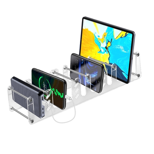 亚克力透明多个手机充电支架多口手机充电收纳架子多台平板放置架