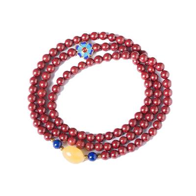 朱砂多圈原矿民族风女士佛珠念珠