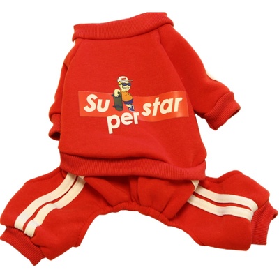 狗狗衣服秋冬抓绒滑板小子四脚衣