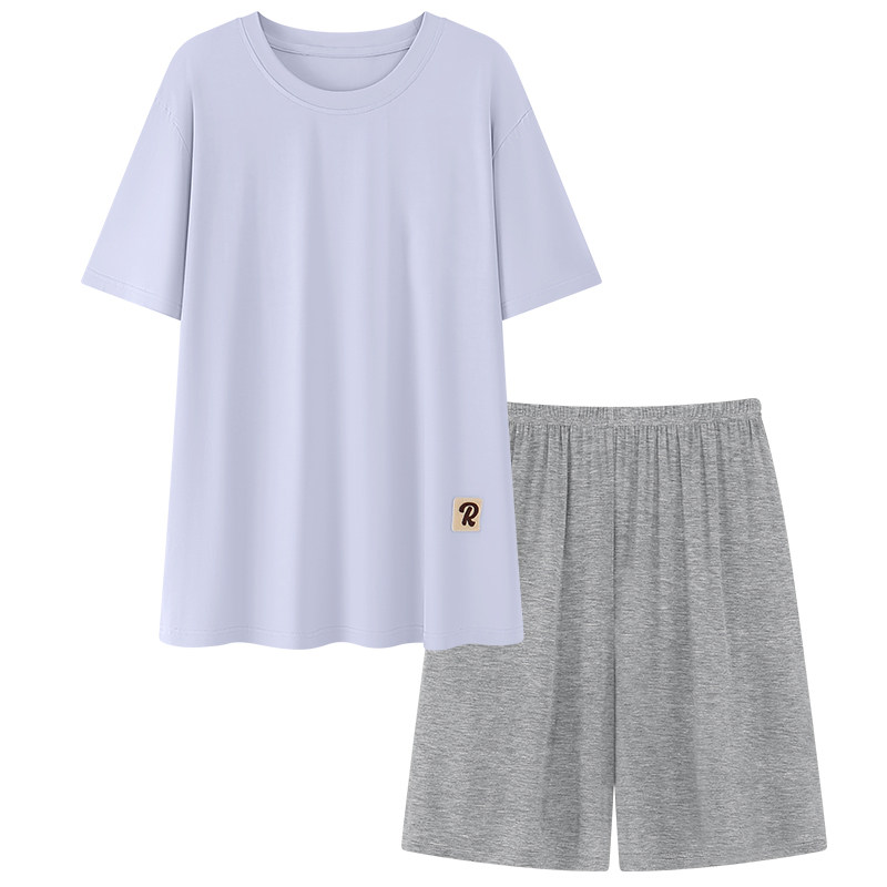 睡衣套装男士夏季莫代尔冰丝短袖