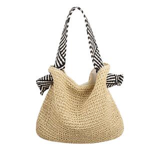 法国Montaigne/蒙田法式手工草编包沙滩夏季编织水桶包新款托特包