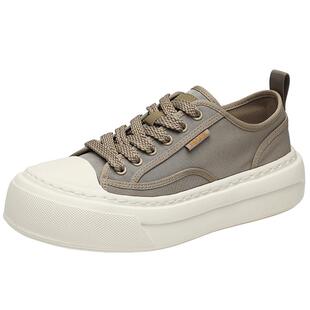 马克华菲休闲布鞋男款夏季透气轻便薄款冰丝帆布鞋男鞋子增高板鞋