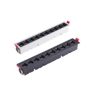 全光谱格栅射灯嵌入式防眩智能三色客厅无主灯过道五头十头格栅灯