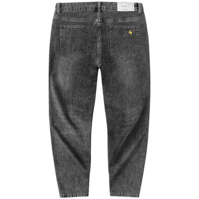 新款刺绣九分黑色牛仔裤