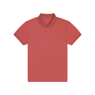 夏季新款针织衫红色桑蚕丝POLO衫男休闲修身真丝T恤短袖男款简约