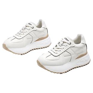 星期六百搭8CM阿甘鞋女内增高新款加绒厚底小白女鞋轻便德训鞋子