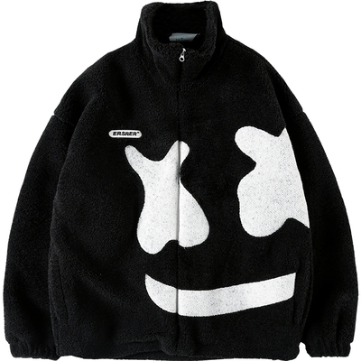 ER笑脸羊羔外套2021新款宽松