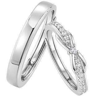 I Do&Co.心迹情侣对戒925银戒指小众开口设计送女朋友轻奢礼物