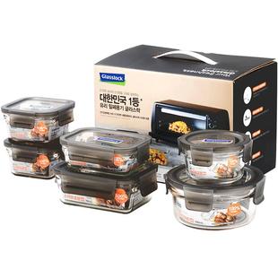 Glasslock韩国耐热钢化玻璃保鲜盒冰箱收纳密封烘培模具蛋糕烤盘