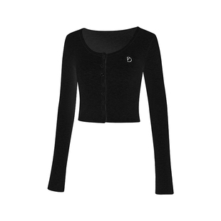 SMILE DDD美式复古短款辣妹针织衫修身薄款长袖开衫内搭打底衫女