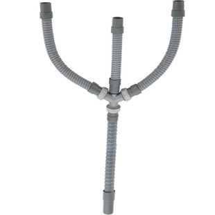 三水槽四通下水管厨房不锈钢三连池下水器洗碗池洗菜盆排水管配件