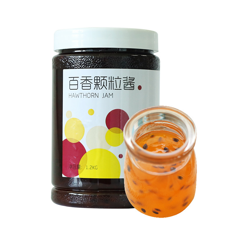 茗人道百香果颗粒浆酱奶茶店用原材料水果茶酱1.2kg百香果双响炮