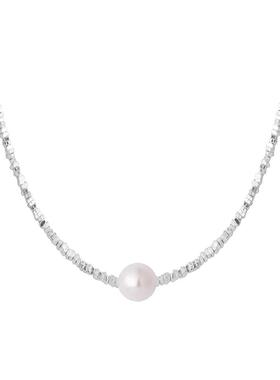碎银子珍珠项链S925纯银淡水珍珠