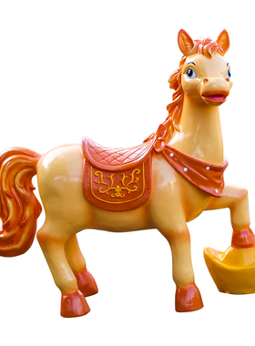 发光生肖马卡通玻璃钢