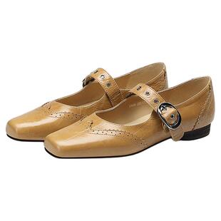 MILLIE'S/妙丽浅口单鞋女2026新款春季一字带玛丽珍鞋软底小皮鞋