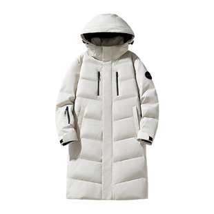 WASSUP ING中长款羽绒服男女90白鸭绒外套过膝潮牌青少年加厚大衣