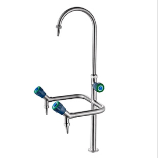 全铜喷塑实验室三联水龙头化验室普教医院工厂三口水龙头水咀单冷