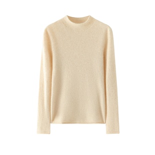 100纯山羊绒衫女2025年秋冬新款半高中领套头毛衣内搭针织打底衫