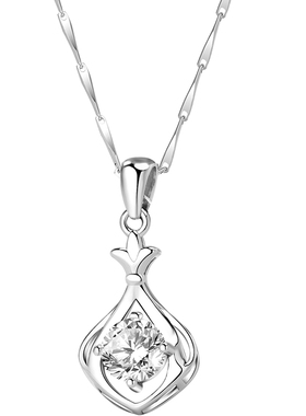 【莫桑石】999纯银项链女锁骨链