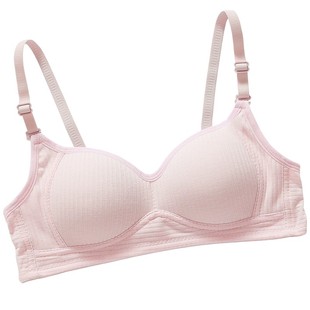 内衣女无钢圈学生高中少女风文胸小胸聚拢纯棉薄款防下垂胸罩纯色