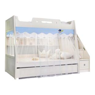 子母床蚊帐上下铺梯形1.5米家用高低拉链儿童床免安装床1.2米1.35