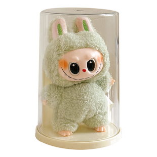 拉布布展示盒透明防尘适用泡泡玛特labubu搪胶娃娃盲盒手办收纳盒