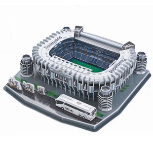 2022卡塔尔世界杯皇马伯纳乌巴萨诺坎普3d球场拼装立体足球场模型