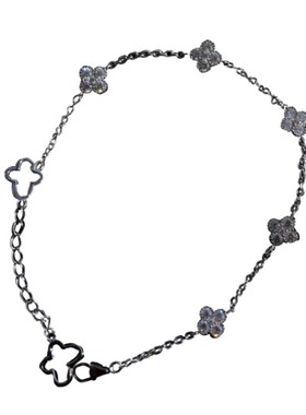 幸运四叶草五花迷你女纯银镀18k