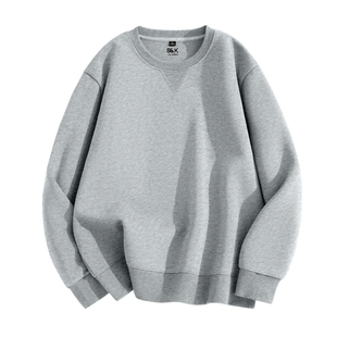 班尼路S&K灰色圆领卫衣男2026新款青少年春季倒三角设计感套头衫Y