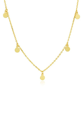 超闪金色亮片925纯银项链颈链