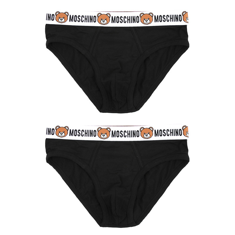 moschino/莫斯奇诺潮牌 男士经典小熊2件装三角裤内裤 A1385 4402