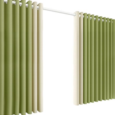 卧室窗帘免打孔安装全遮光高级感