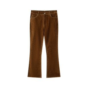 Azure Hues【水洗植绒】老钱风街头复古牛仔裤男深色直筒微喇裤子