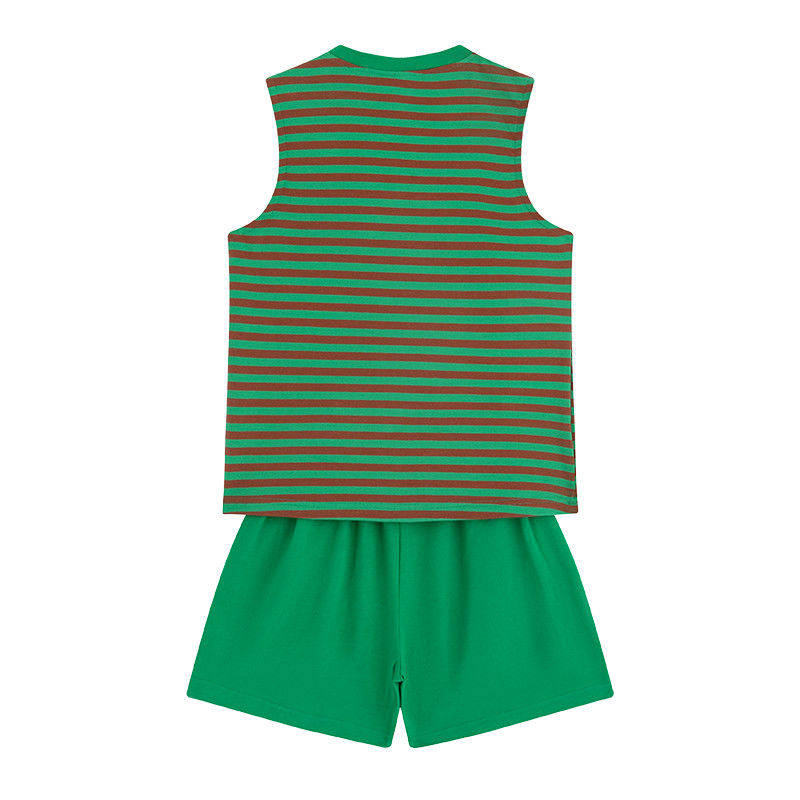 时尚休闲纯棉夏装学生背心两件套纯色休闲套装跑步短裤女运动服夏