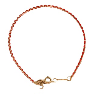 正品18k金红绳编织手链本命年转好运轻奢小众百搭diy【QL06639】