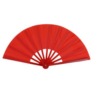 太极功夫扇红色儿童成人小学生古风中国舞蹈武术扇子8寸一尺双面