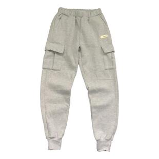 灰色卫裤青少年运动加厚裤子春秋季男束脚裤男款纯棉加绒长裤子男