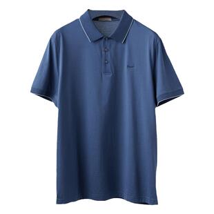 GORNIA/格罗尼雅男士夏季通勤蓝色翻领短袖T恤中年polo上衣