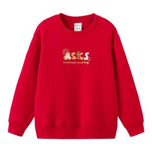 【新年拜年服】ASICS/亚瑟士儿童26年新年款红色卫衣柔软